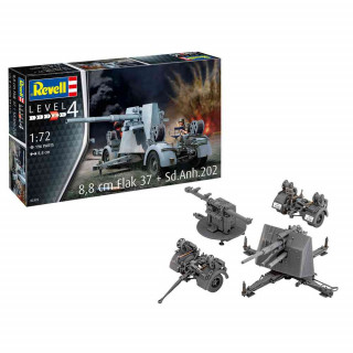 REVELL MAKETA 8,8 CM FLAK 37 + SD.ANH.202 