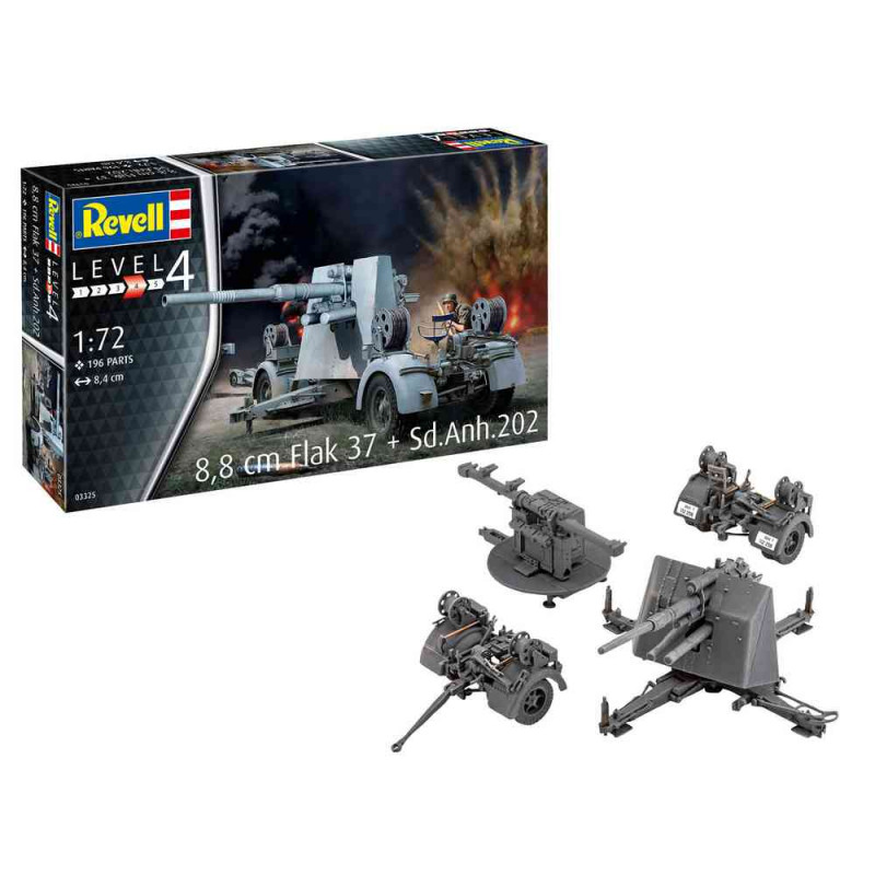 REVELL MAKETA 8,8 CM FLAK 37 + SD.ANH.202