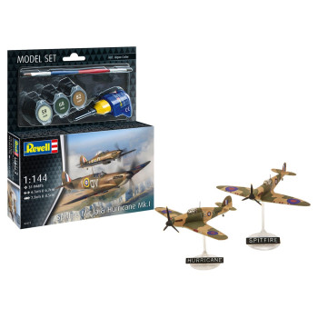 REVELL MAKETA MODEL SET SPITFIRE MKIA AND HURRICANE MKI 
