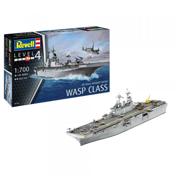 REVELL MODEL SET US NAVY ASSAULT CARRIER WASP CLASS 