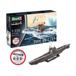 REVELL MAKETA STARTER KIT GERMAN SUBMARINE TYPE VII C/41