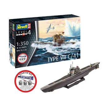 REVELL MAKETA STARTER KIT GERMAN SUBMARINE TYPE VII C/41
