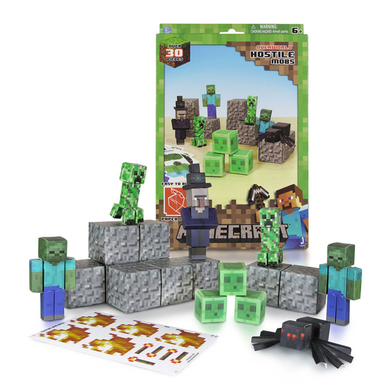 MINECRAFT SET ZA PRAVLJENJE OD PAPIRA  HOSTILE MOBS 