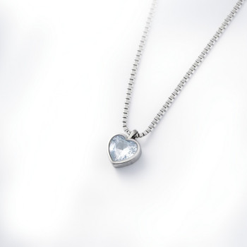 SILVER LINE OGRLICA BELO KRISTALNO SRCE 