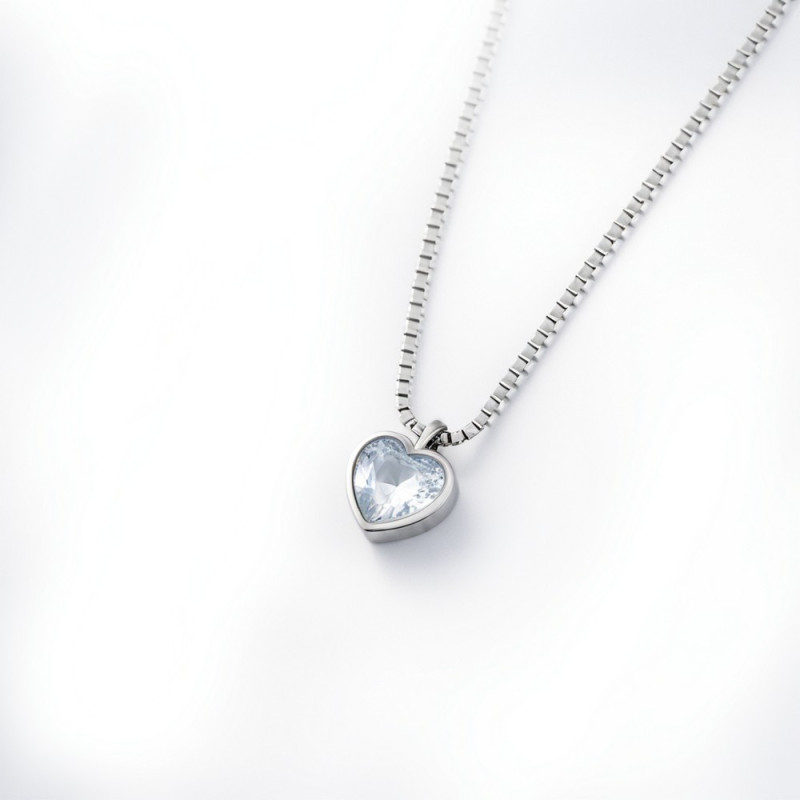 SILVER LINE OGRLICA BELO KRISTALNO SRCE 
