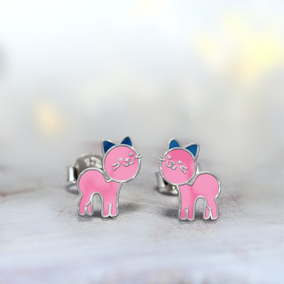 SILVER LINE MINDJUSE MACKE SA ROZE PLAVIM EMAJLOM