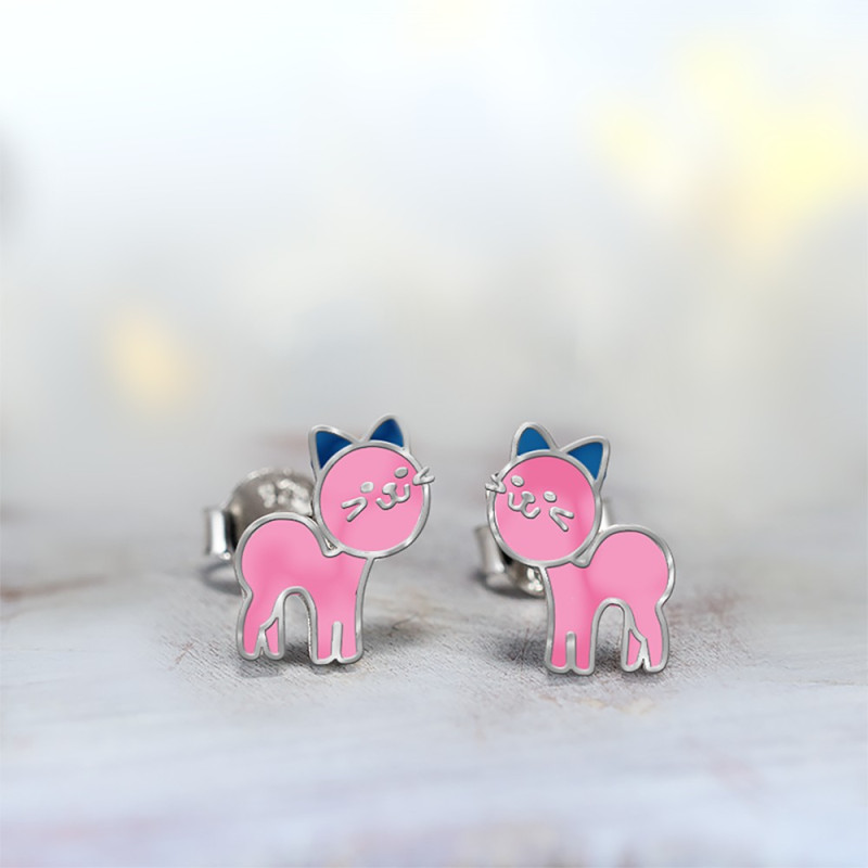 SILVER LINE MINDJUSE MACKE SA ROZE PLAVIM EMAJLOM