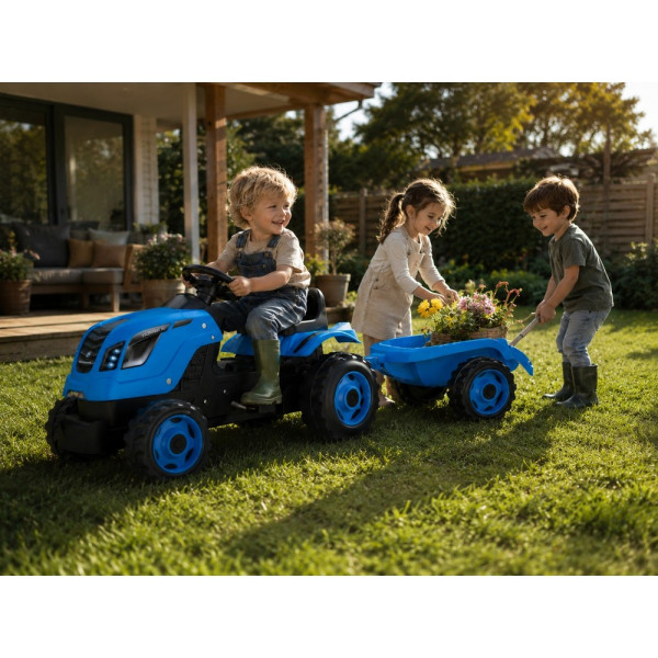 SMOBY FARMER XL BLUE TRAKTOR SA PRIKOLICOM 