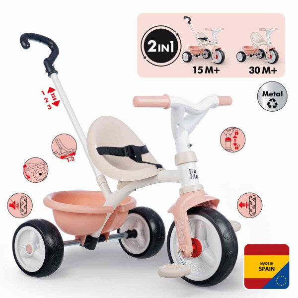 SMOBY TRICIKL BE MOVE ROZE 