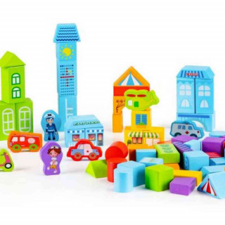 EDUKATIVNE DRVENE KOCKE CITY 100 KOM 