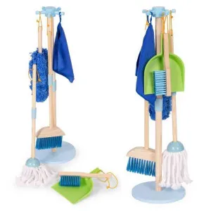 DRVENI SET ZA ČIŠĆENJE ZA DECU – METLA MOP I ĐUBROVNIK 7 DELOVA – ECOTOYS