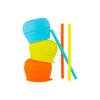 BOON SILIKONSKECASE I SLAMKE TEAL ORANGE YELLOW 