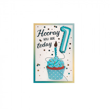 CESTITKA 3D HOOREY HOORAY YOU ARE 1 TODAY (BOY) 