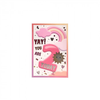 CESTITKA 3D HOOREY YAY! YOU ARE 2 TODAY (GIRL) 