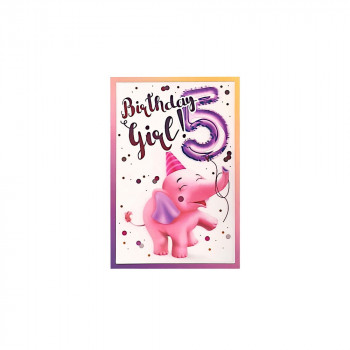 CESTITKA 3D HOOREY BIRTHDAY GIRL 5 
