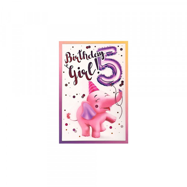 CESTITKA 3D HOOREY BIRTHDAY GIRL 5 