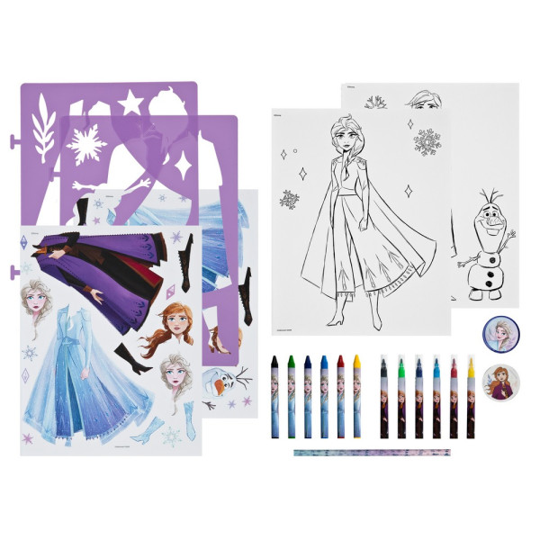 KREATIVNI SET ZA CRTANJE SA ŠABLONIMA FROZEN 