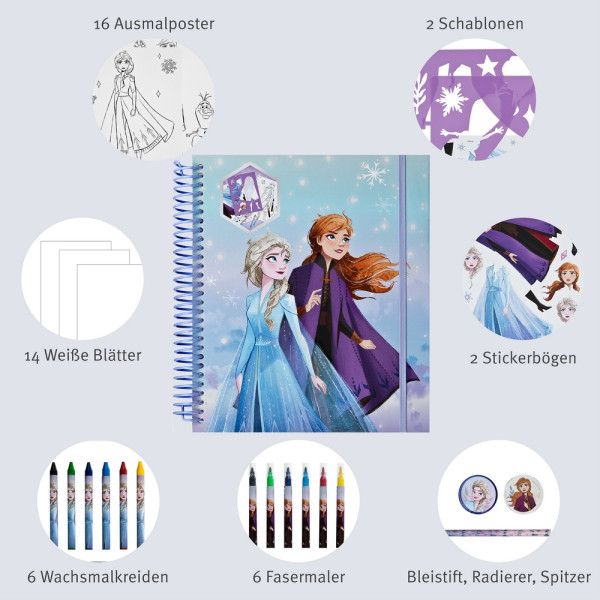 KREATIVNI SET ZA CRTANJE SA ŠABLONIMA FROZEN 