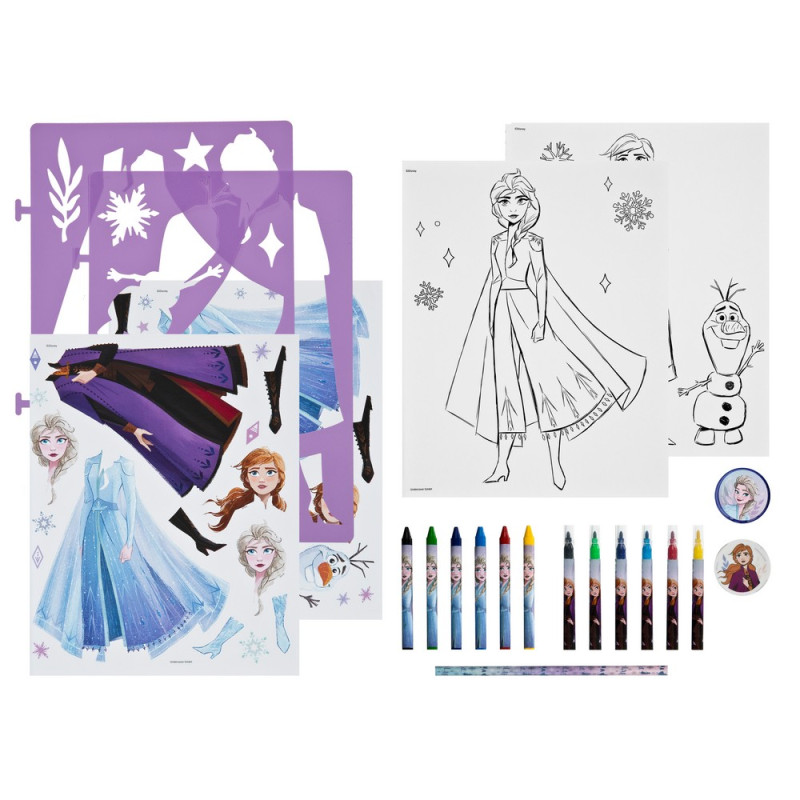 KREATIVNI SET ZA CRTANJE SA ŠABLONIMA FROZEN 