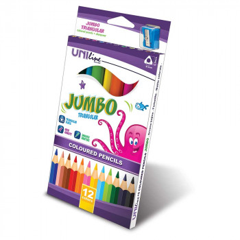 UNI LINE DRVENE BOJE 12/1 JUMBO TIANGULAR I  ZAREZAC 