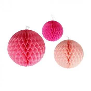 PARTY TIME  HONEYCOMB BALL 3/1 PINK UNL-1379 
