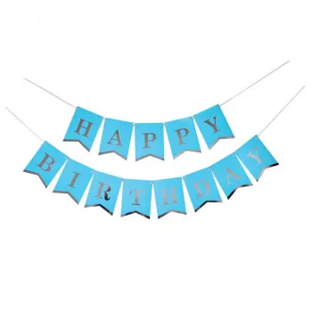 PARTY TIME  HAPPY BIRTHDAY BANNER 1/1 PLAVI UNL-1397 