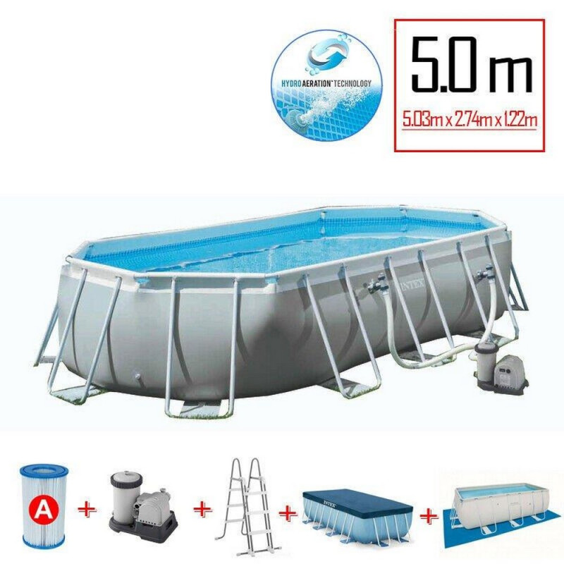 INTEX OVALNI BAZEN SA METALNIM RAMOM PRISM 5.03M X 2.74M X 1.22M 