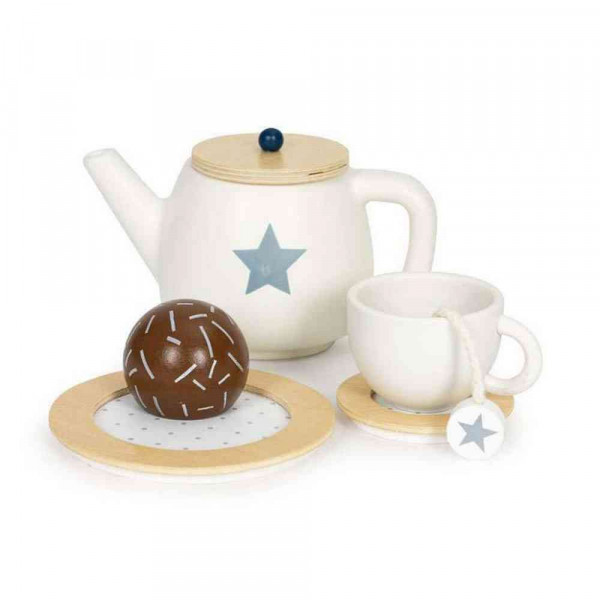 DRVENI ČAJNI SET 17 ELEMENATA 