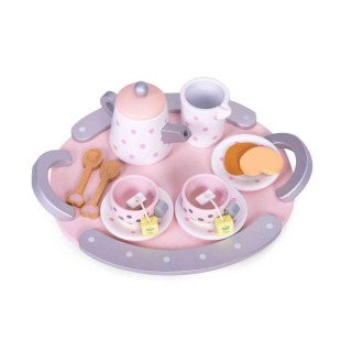 DRVENI SET ZA ČAJ ŠOLJE ČAJNIK 15 KOMADA ECOTOYS 
