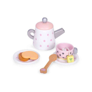 DRVENI SET ZA ČAJ ŠOLJE ČAJNIK 15 KOMADA ECOTOYS 