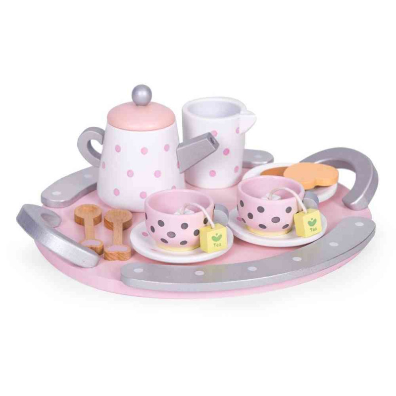 DRVENI SET ZA ČAJ ŠOLJE ČAJNIK 15 KOMADA ECOTOYS 