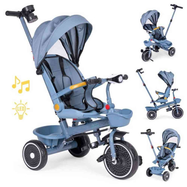 2U1 TRICIKL SA ROTIRAJUĆIM SEDIŠTEM I SKLOPIVOM TENDOM BLUE ECOTOYS 