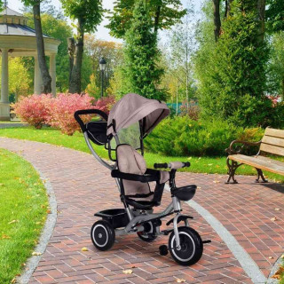 2U1 TRICIKL SA ROTIRAJUĆIM SEDIŠTEM I SKLOPIVOM TENDOM BEIGE ECOTOYS 