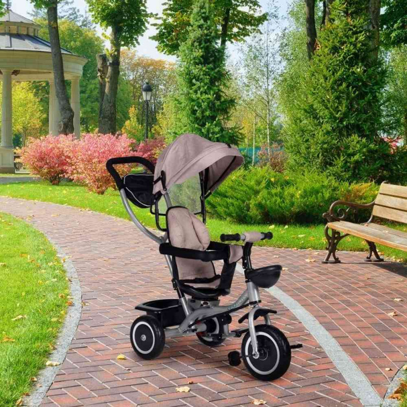 2U1 TRICIKL SA ROTIRAJUĆIM SEDIŠTEM I SKLOPIVOM TENDOM BEIGE ECOTOYS 