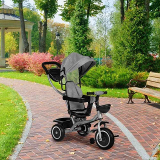 2U1 TRICIKL SA ROTIRAJUĆIM SEDIŠTEM I SKLOPIVOM TENDOM GRAY ECOTOYS 