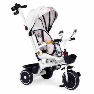 TRICIKL ZA DECU SA ROTIRAJUĆIM SEDIŠTEM  GURAJUĆIM RUKOHVATOM I TENDOM WHITE ECO 