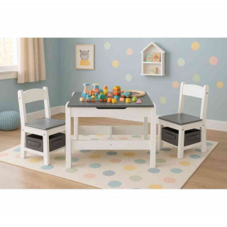 DEČIJI SET STO I 2 STOLICE SA TABLOM ZA PISANJE WHITE ECOTOYS 