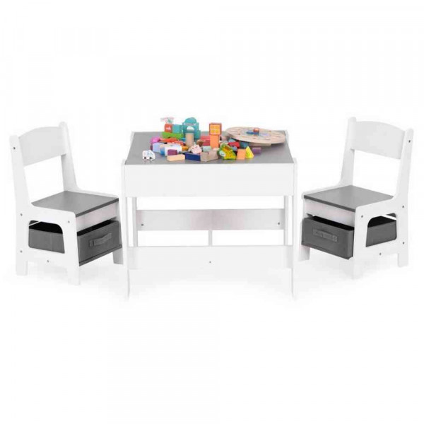 DEČIJI SET STO I 2 STOLICE SA TABLOM ZA PISANJE WHITE ECOTOYS 