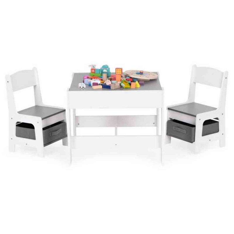 DEČIJI SET STO I 2 STOLICE SA TABLOM ZA PISANJE WHITE ECOTOYS 