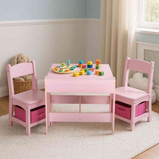 DEČIJI SET STO I 2 STOLICE SA TABLOM ZA PISANJE PINK ECOTOYS 