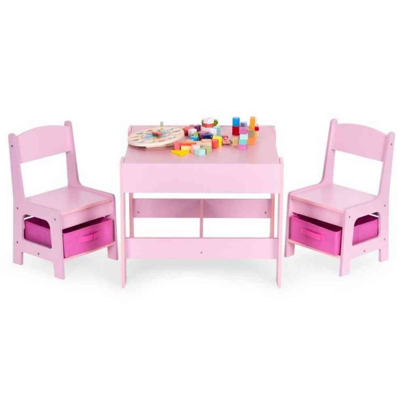 DEČIJI SET STO I 2 STOLICE SA TABLOM ZA PISANJE PINK ECOTOYS 