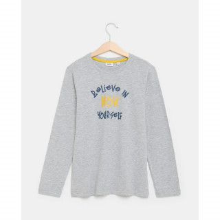 BLUKIDS MAJICA DUG RUKAV MEDIUM GREY MELANGE