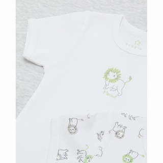 BLUKIDS BODI KRATAK RUKAV INTERLOCK WHITE/GREY