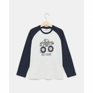 BLUKIDS MAJICA DUG RUKAV LIGHT GREY MELANGE