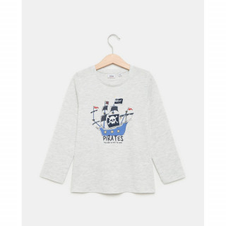 BLUKIDS MAJICA DUG RUKAV LIGHT GREY MELANGE
