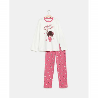 BLUKIDS PIDZAMA PINK/WHITE