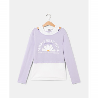 BLUKIDS MAJICA DUG RUKAV PURPLE HEATHER