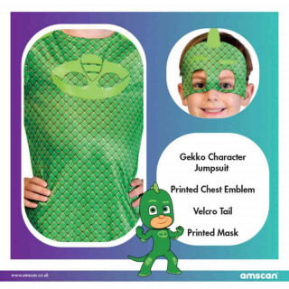 AMSCAN PJ MASKS GOOD GEKKO KOSTIM 2-3 GOD