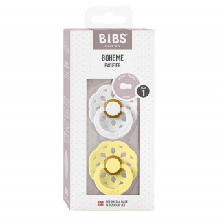 BIBS VARALICA KAUCUK BOHEME WHITE & SUNSHINE 0-6M