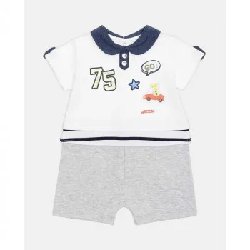 BLUKIDS ZEKA BAB BOY BLU WHITE/ LGHT.GREY MEL 